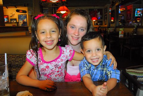 going from left to right. jasime(my lil cousin) Amber, and Manuel(other lil cousin).<br />two lil one's are Amber's kids... there so cute